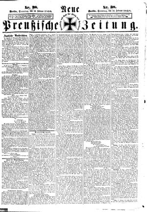 Neue preußische Zeitung on Feb 14, 1858