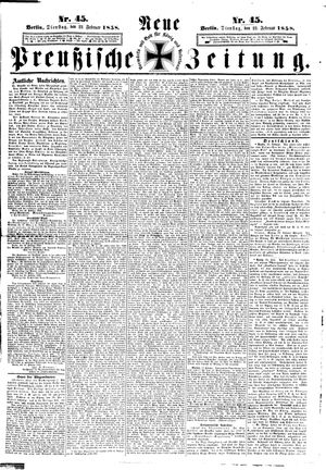 Neue preußische Zeitung on Feb 23, 1858