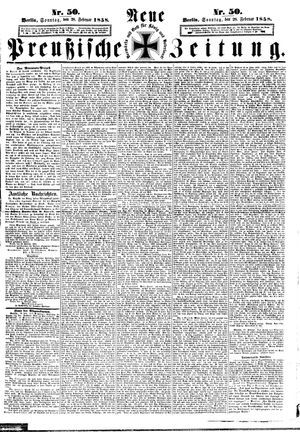 Neue preußische Zeitung vom 28.02.1858