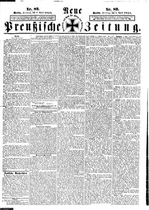 Neue preußische Zeitung vom 09.04.1858