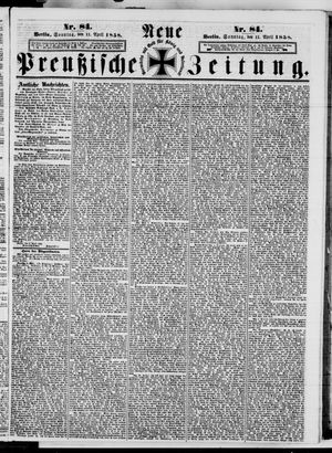 Neue preußische Zeitung vom 11.04.1858