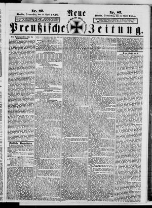 Neue preußische Zeitung vom 15.04.1858