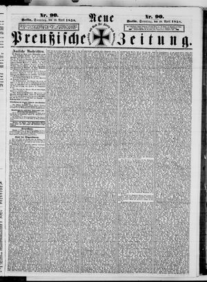 Neue preußische Zeitung vom 18.04.1858