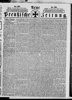 Neue preußische Zeitung vom 20.04.1858