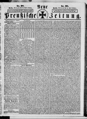 Neue preußische Zeitung vom 28.04.1858
