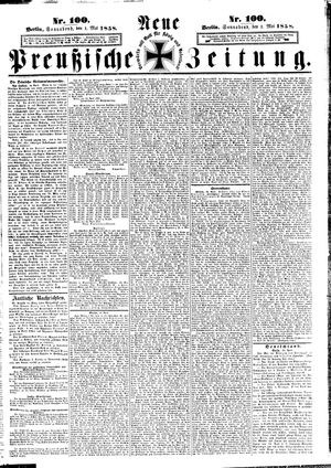 Neue preußische Zeitung on May 1, 1858