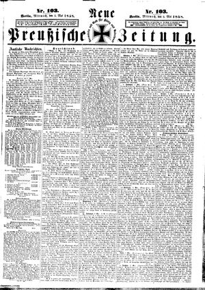 Neue preußische Zeitung vom 05.05.1858