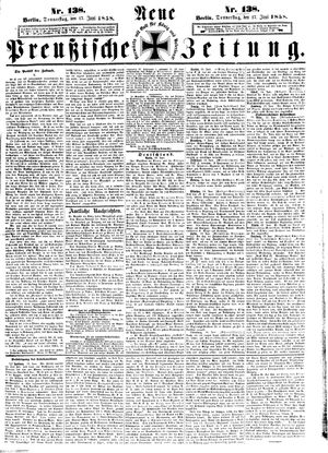 Neue preußische Zeitung vom 17.06.1858