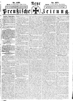Neue preußische Zeitung vom 22.06.1858