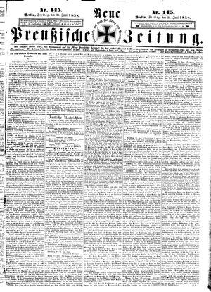 Neue preußische Zeitung vom 25.06.1858