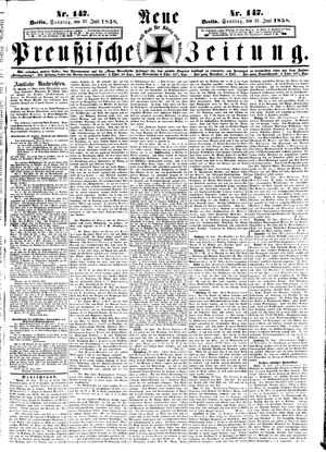 Neue preußische Zeitung vom 27.06.1858