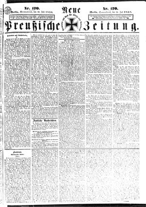 Neue preußische Zeitung on Jul 24, 1858