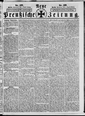 Neue preußische Zeitung vom 01.08.1858