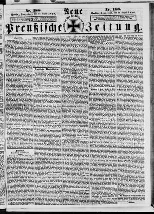 Neue preußische Zeitung vom 14.08.1858