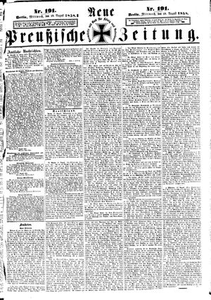 Neue preußische Zeitung vom 18.08.1858