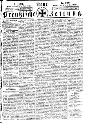 Neue preußische Zeitung vom 24.08.1858