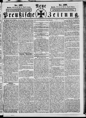 Neue preußische Zeitung vom 25.08.1858