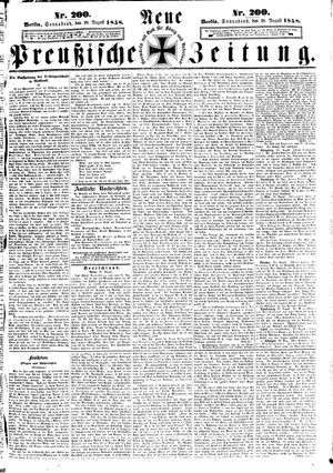 Neue preußische Zeitung vom 28.08.1858