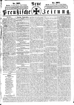 Neue preußische Zeitung vom 31.08.1858