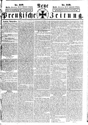 Neue preußische Zeitung vom 19.09.1858