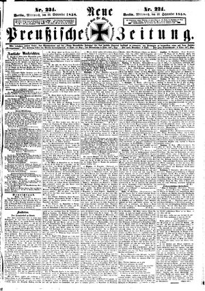 Neue preußische Zeitung vom 22.09.1858