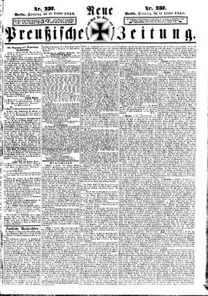 Neue preußische Zeitung vom 10.10.1858