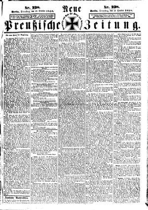Neue preußische Zeitung on Oct 12, 1858