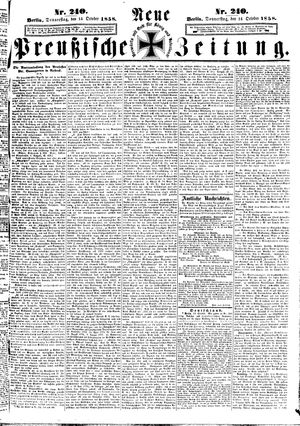 Neue preußische Zeitung vom 14.10.1858