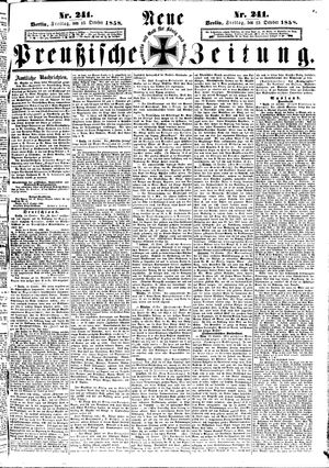 Neue preußische Zeitung vom 15.10.1858