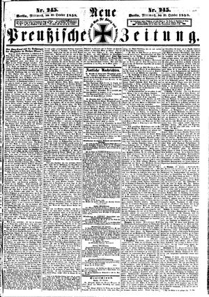 Neue preußische Zeitung on Oct 20, 1858