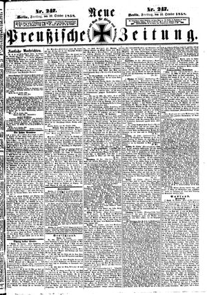 Neue preußische Zeitung on Oct 22, 1858