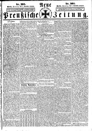 Neue preußische Zeitung on Nov 7, 1858