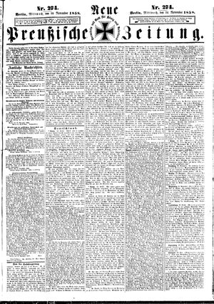 Neue preußische Zeitung vom 24.11.1858