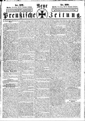 Neue preußische Zeitung vom 30.11.1858