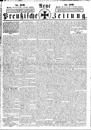 Neue preußische Zeitung vom 01.12.1858