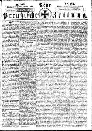 Neue preußische Zeitung on Dec 3, 1858