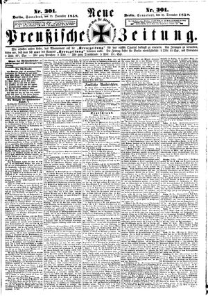 Neue preußische Zeitung vom 25.12.1858