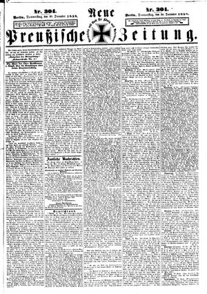 Neue preußische Zeitung vom 30.12.1858