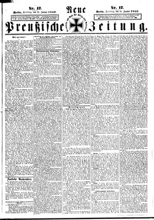 Neue preußische Zeitung vom 21.01.1859