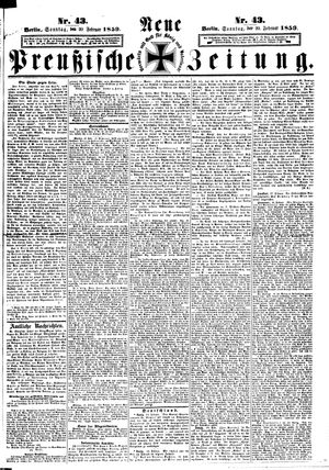 Neue preußische Zeitung vom 20.02.1859