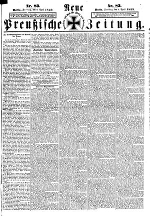 Neue preußische Zeitung on Apr 8, 1859