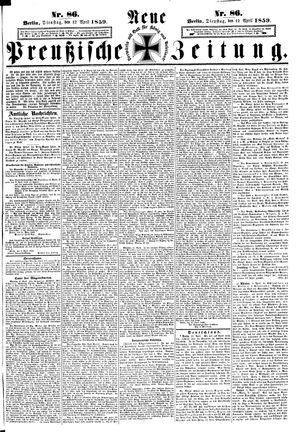 Neue preußische Zeitung on Apr 12, 1859