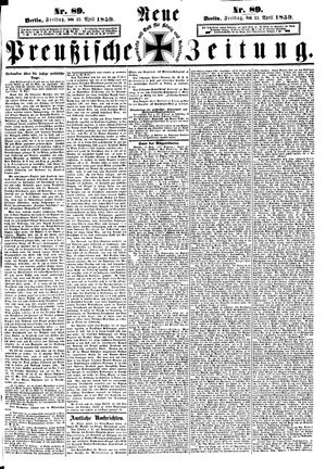 Neue preußische Zeitung vom 15.04.1859