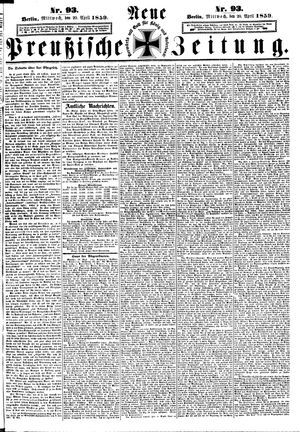 Neue preußische Zeitung vom 20.04.1859