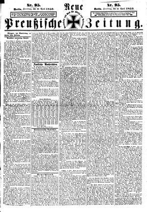 Neue preußische Zeitung vom 22.04.1859