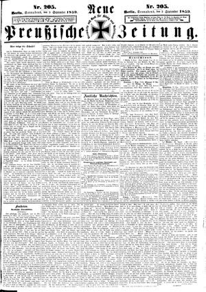 Neue preußische Zeitung on Sep 3, 1859
