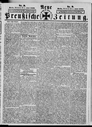 Neue preußische Zeitung vom 11.01.1860