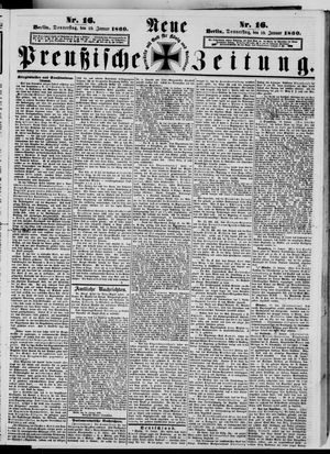 Neue preußische Zeitung vom 19.01.1860