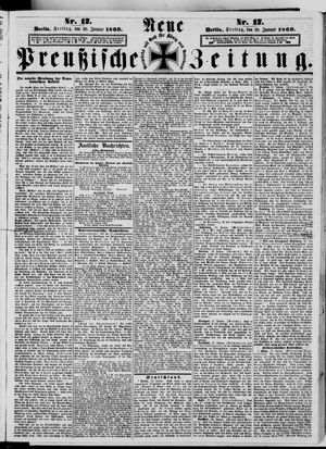 Neue preußische Zeitung vom 20.01.1860