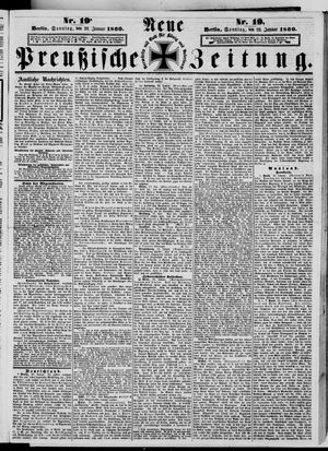 Neue preußische Zeitung vom 22.01.1860